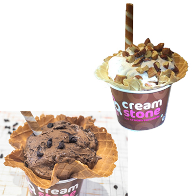 "French Vanilla Scoop + Rich Chocolate Scoop (Cream Stone) - Click here to View more details about this Product